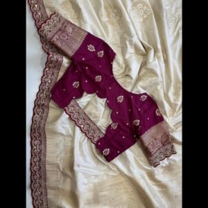 Pure Banarasi Pattu Saree with elegant Weaving flower on all over the saree – Pre order