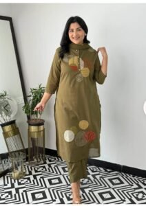 Moss Elegance – Army Green Salwar Suit – Size M-Readystock