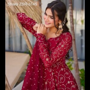 Women’s Ethnic Anarkali Gown Rose Elegance Sizes: M (38), L (40), XL (42), XXL (44)- Preorder
