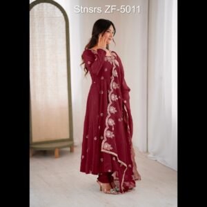 Elegant Embroidered Sequence Designer Anarkali Suit-Size :- M(38), L(40), XL(42), XXL(44) Pre order