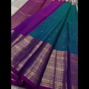 Turquoise Pink Pure handloom Kanchipuram silk sarees