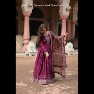 Sequence Work Gown Dupatta Set Size : M, L, Xl, 2Xl