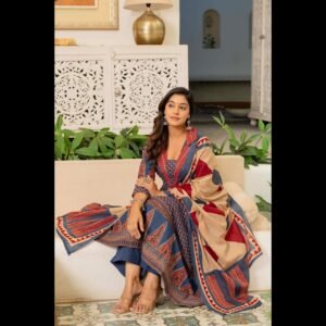 Pure Cotton Anarkali Salwar Suit with Pallazo Size 38-44