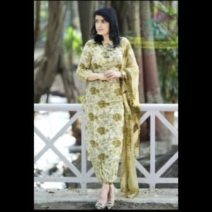 Pure Digital Print Muslin Silk Salwar Suit- Size 2xl-Readystock