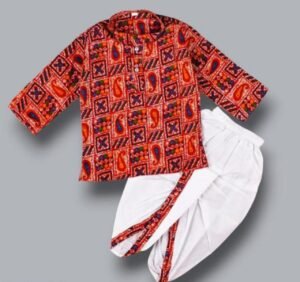 Traditional boys cotton full sleeve kurta with dhoti pant- 4 colors available