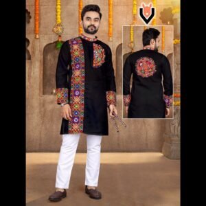 Heavy Cotton with unique gamthi traditional navratri work-Black-Size M(40), L(42), XL(44),XXL (46) Preorder