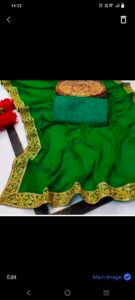 Majestic Green Saree Party Wear Georgette Readystock