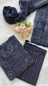 Designer Paisely Print Cotton Suit Size 36 to 46