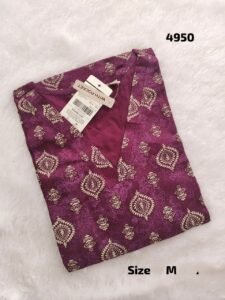 Cotton Printed Kurtis with Pocket Size M(38)