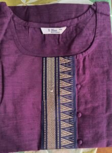 Cotton Kurtis with Patch Purple Size XXL(44)